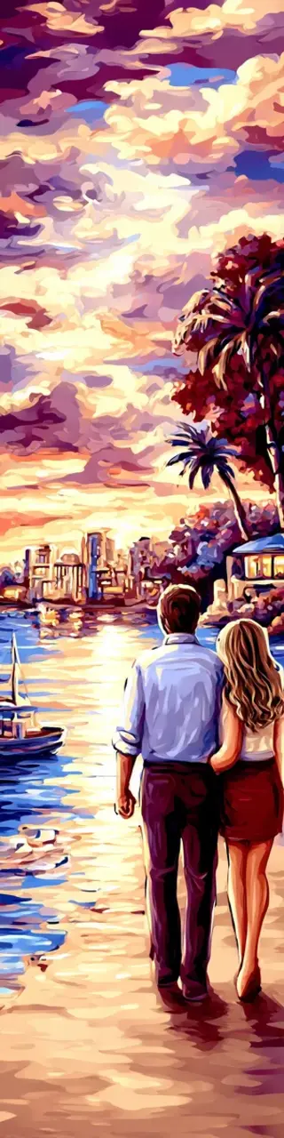 Free printable couple walking on beach bookmark