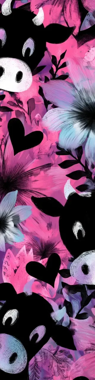 Free printable pink cows bookmark