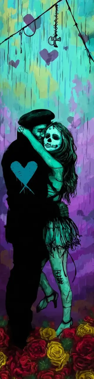 Free printable creepy dark romance Halloween bookmark