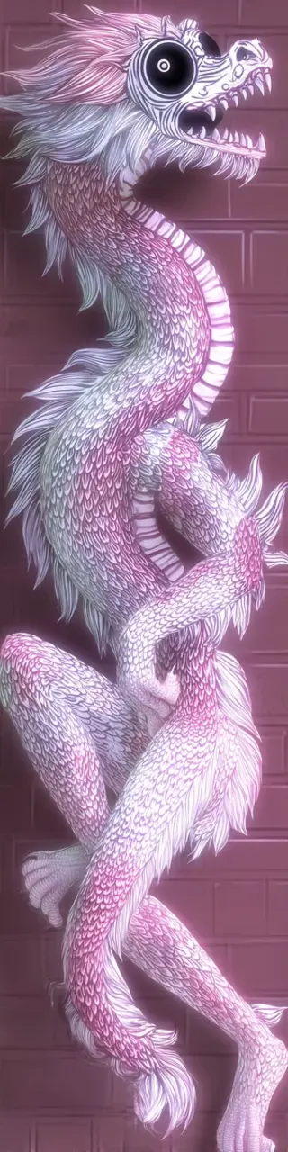 Free printable creepy pink dragon bookmark