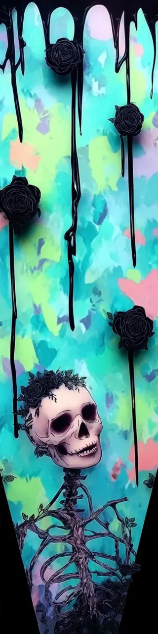 Free printable creepy skeleton Halloween bookmark