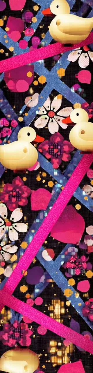 Free printable criss-cross floral duck bookmark