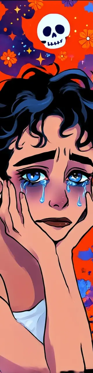 Free printable crying on Halloween bookmark