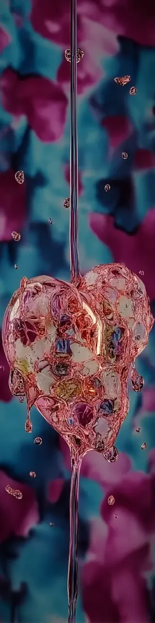 Free printable crystal heart in blue bookmark