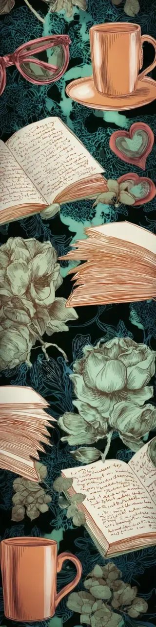 Free printable cups and books dark academia bookmark