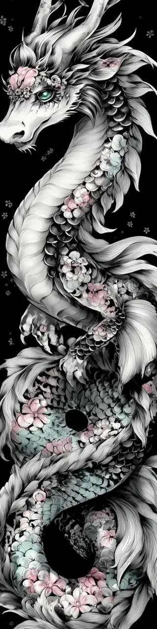 Free printable curly black dragon bookmark