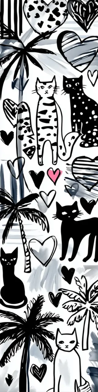 Free printable cute cats coloring black cats bookmark