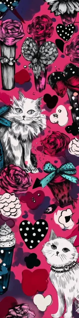 Free printable cute cats on pink bookmark