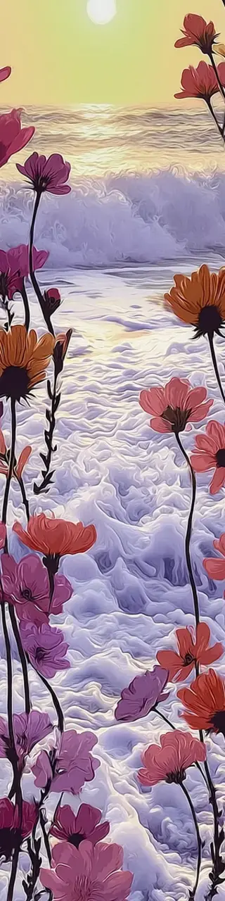 Free printable daisies around yellow sunset bookmark