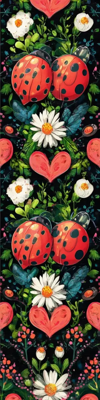 Free printable daisies and ladybugs bookmark