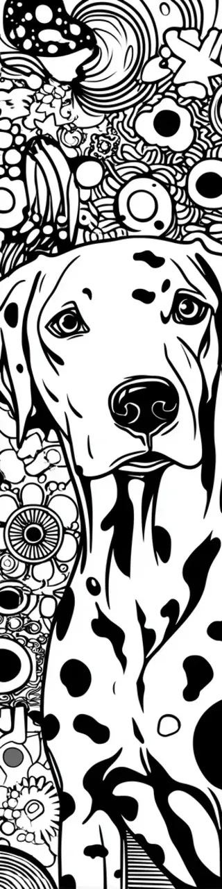 Free printable dalmatian dog coloring bookmark