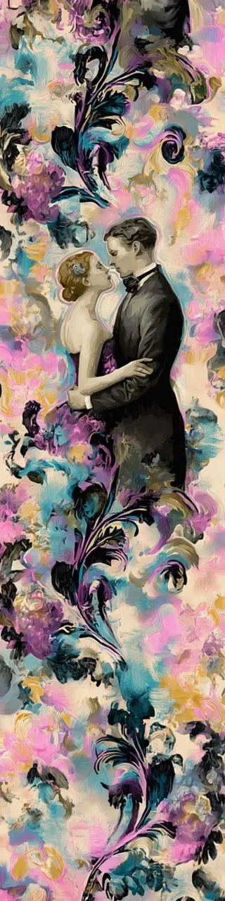 Free printable dancing in pale ornate bookmark