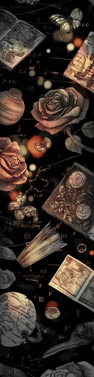 Free printable dark academia books with rose bookmark