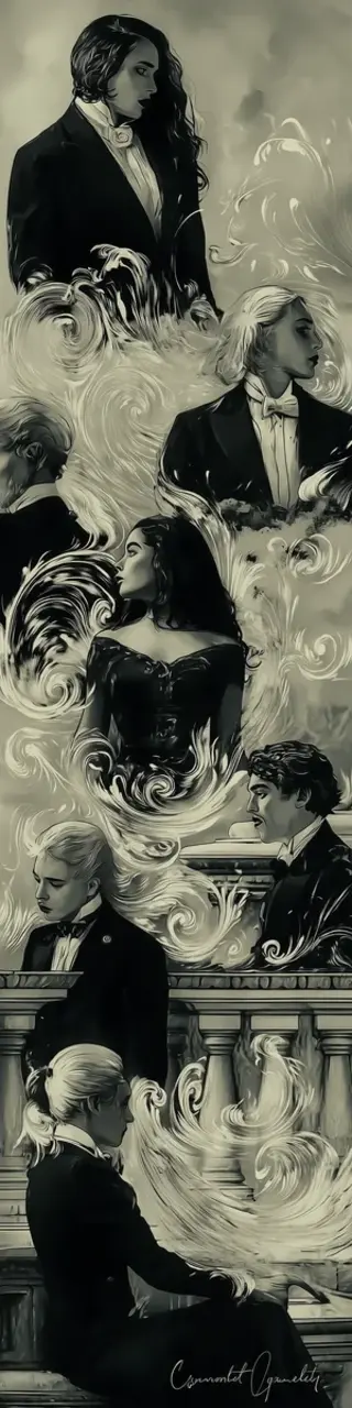 Free printable dark academia grayscale bookmark