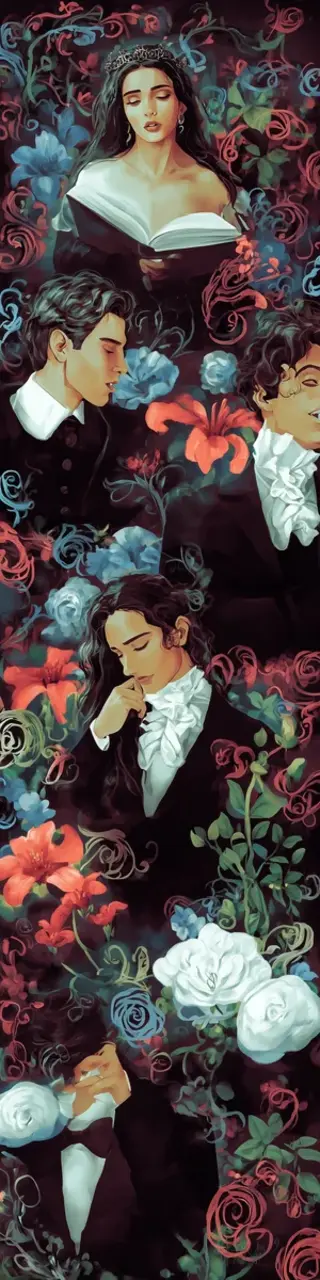 Free printable dark academia floral bookmark