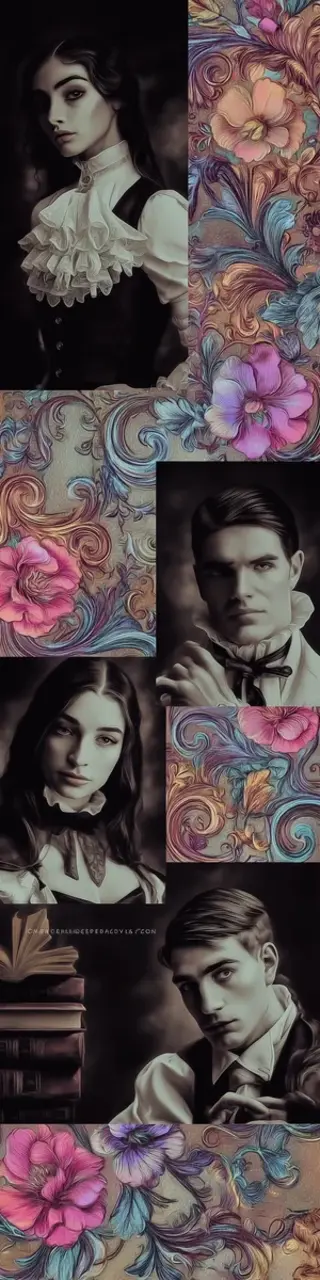 Free printable dark academia portraits bookmark