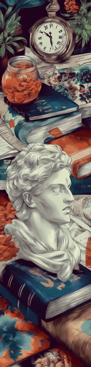 Free printable stone bust books dark academia bookmark