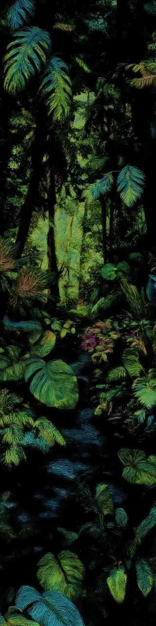 Free printable dark jungle plants bookmark