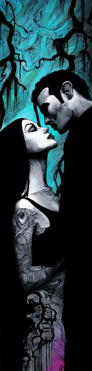 Free printable dark romance almost kiss bookmark