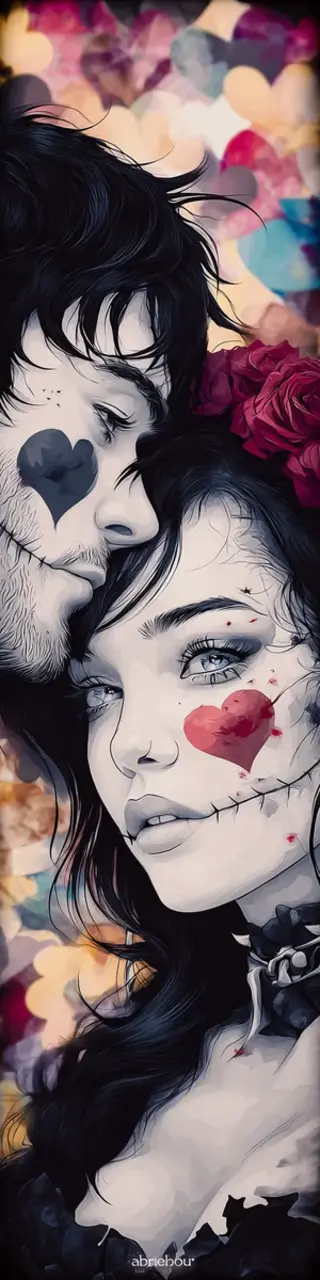 Free printable dark romance couple bookmark