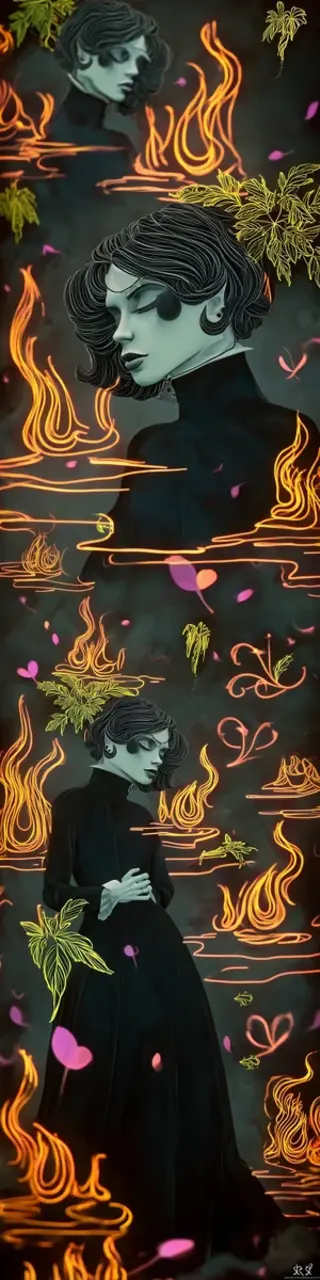 Free printable dark romance fire bookmark