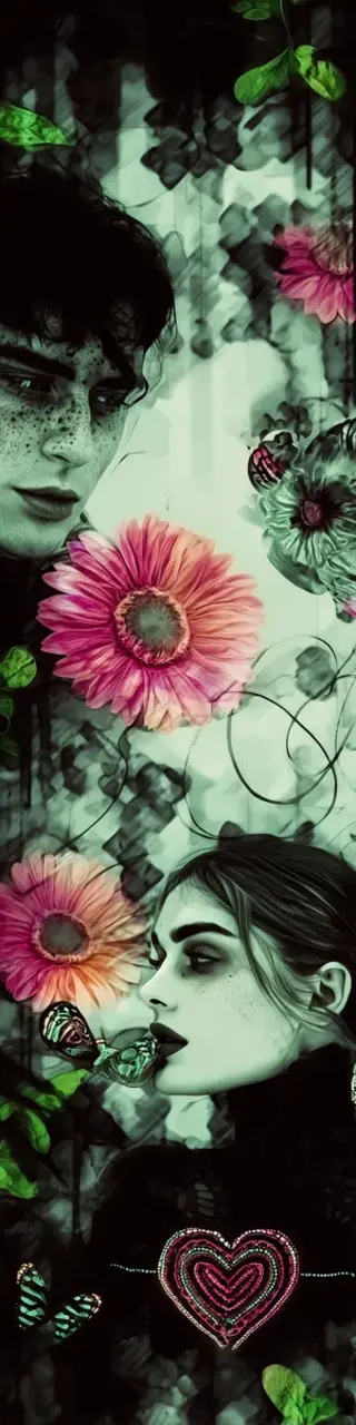 Free printable dark romance floral bookmark