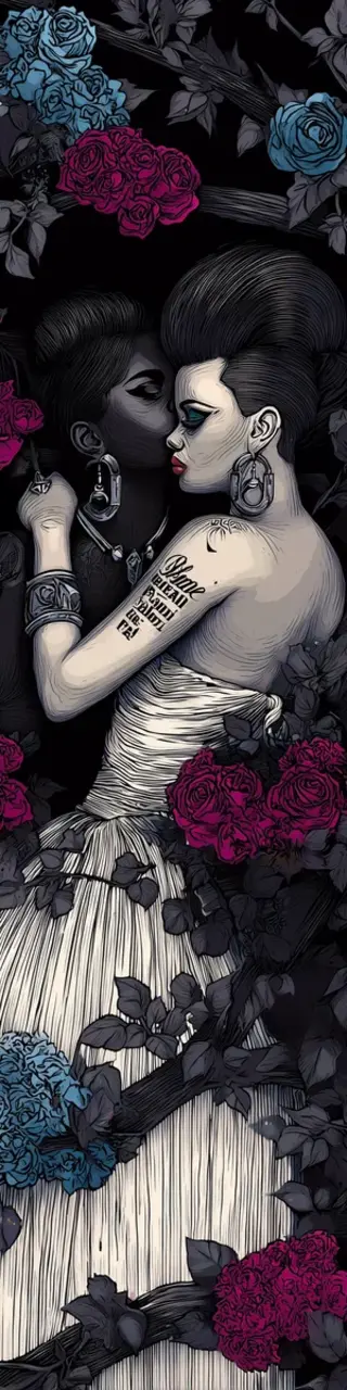 Free printable dark romance wedding dress bookmark