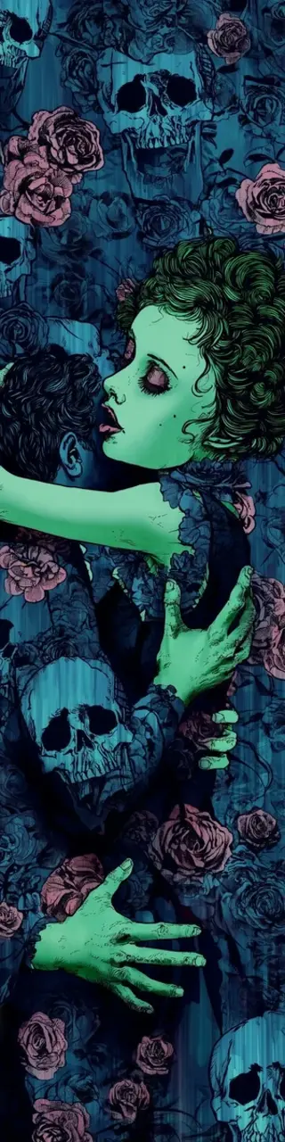 Free printable dark romance zombie hug bookmark