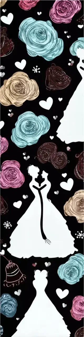 Free printable dark wedding floral bookmark