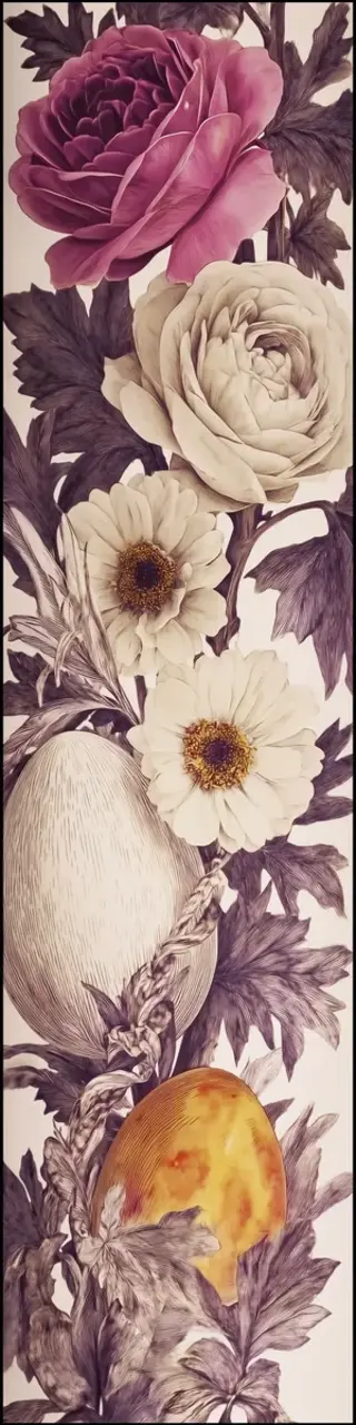 Free printable floral and egg bookmark