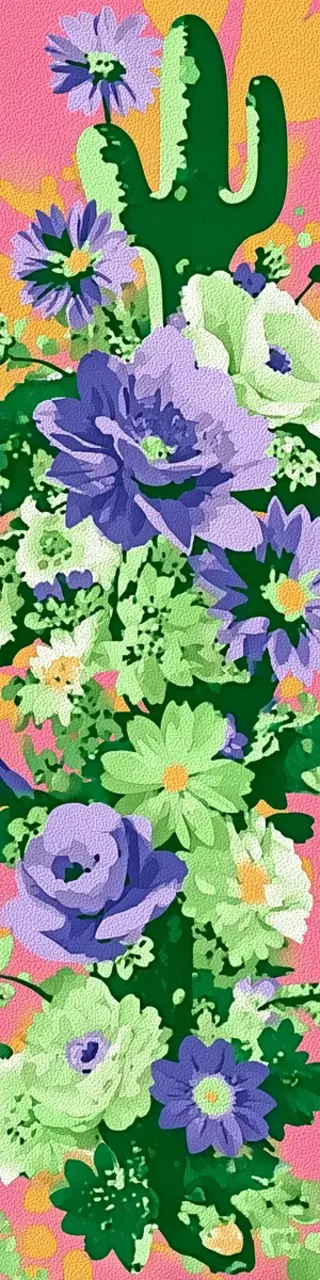 Free printable desert cactus floral bookmark