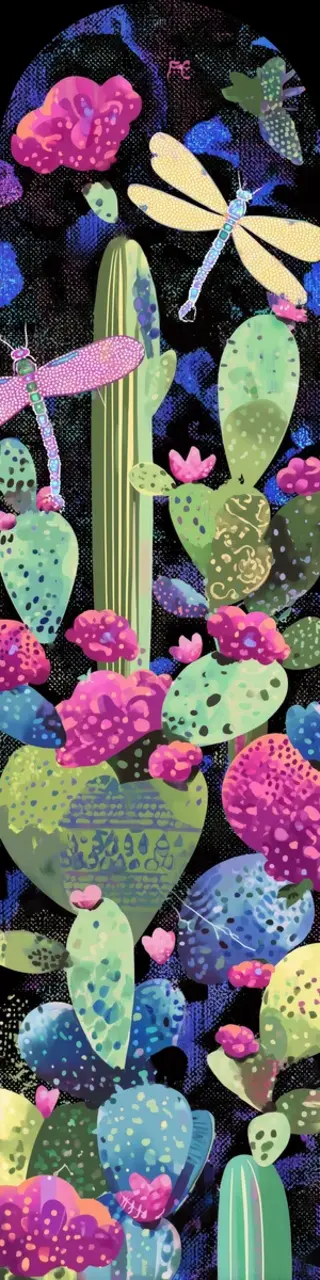 Free printable desert dragonflies bookmark