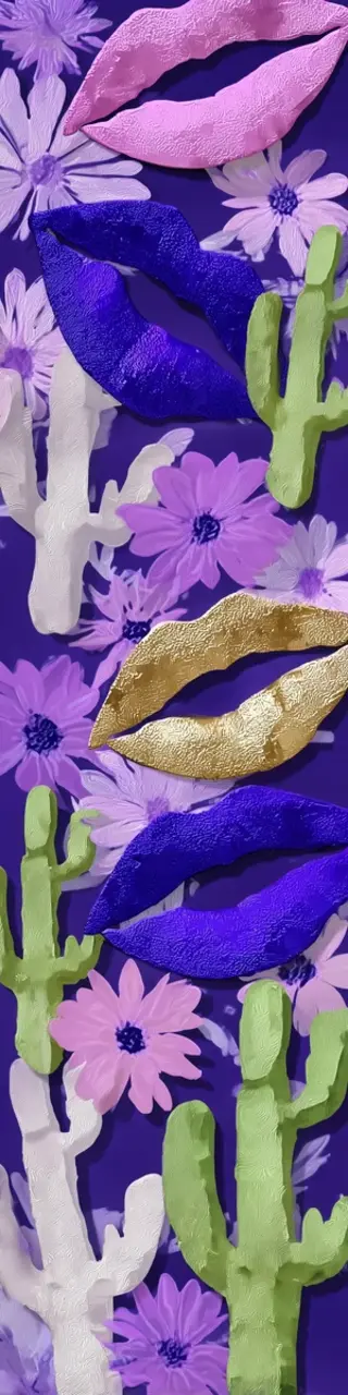 Free printable desert kisses purple bookmark