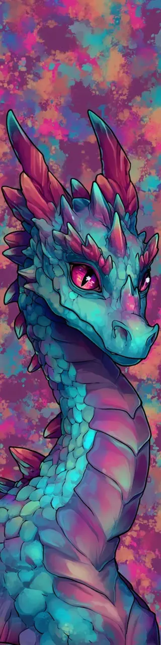 Free printable digital art dragon bookmark