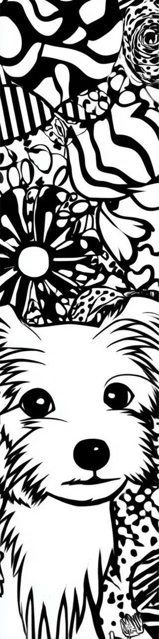 Free printable dog bookmark to color