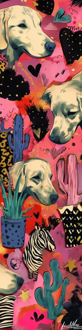 Free printable dogs and zebra bookmark