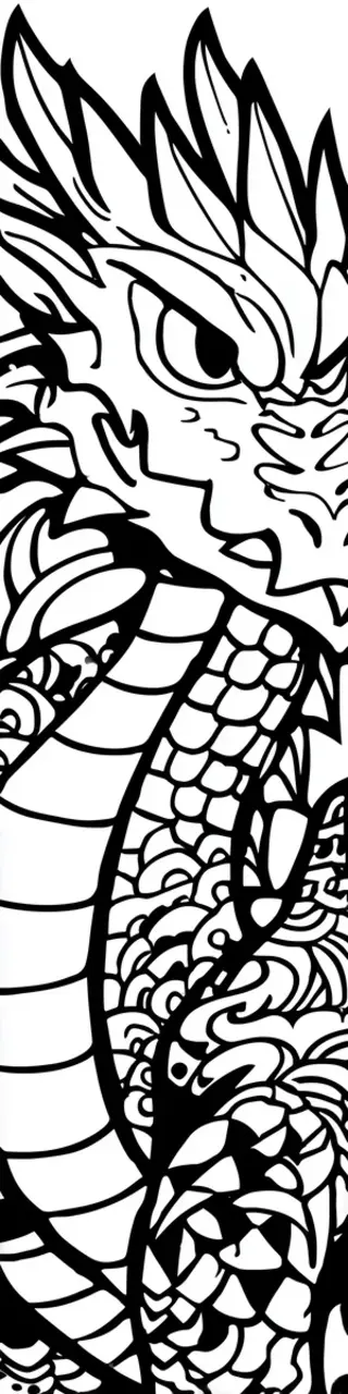 Free printable dragon close-up coloring bookmark