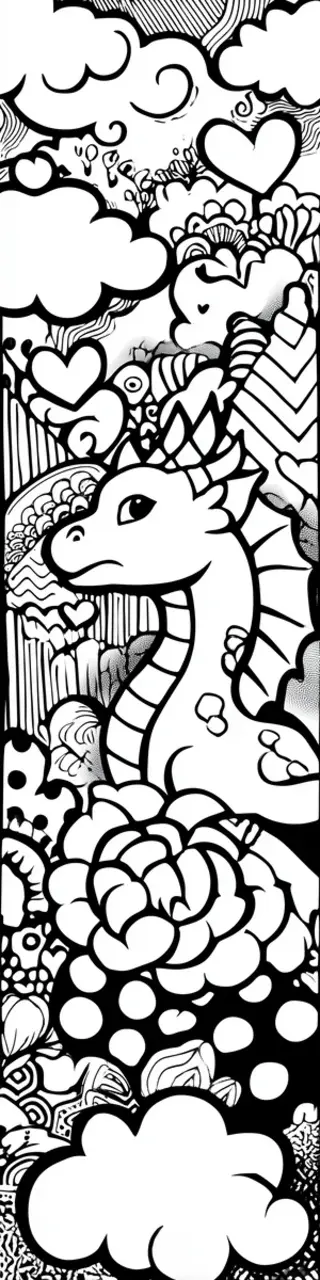 Free printable dragon coloring bookmark