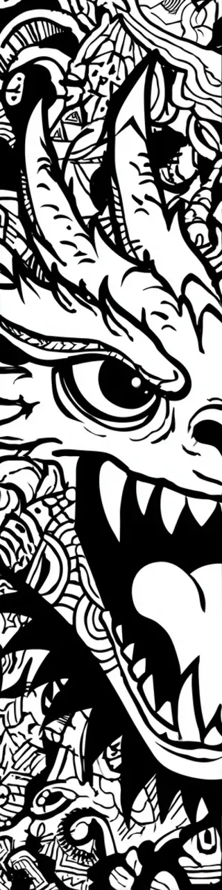 Free printable dragon bookmark to color