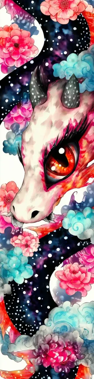 Free printable dragon dreamy eyes bookmark