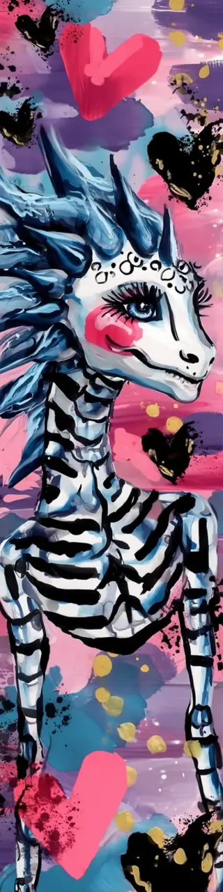 Free printable artistic dragon skeleton bookmark