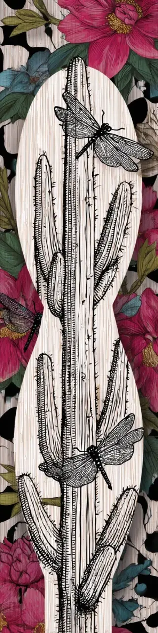 Free printable dragonflies and cactus bookmark