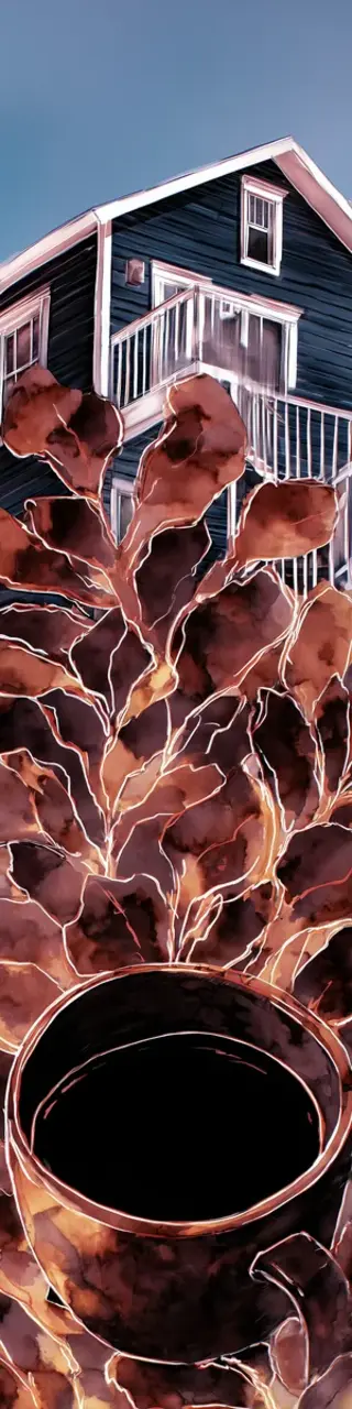 Free printable coffee outside house bookmark