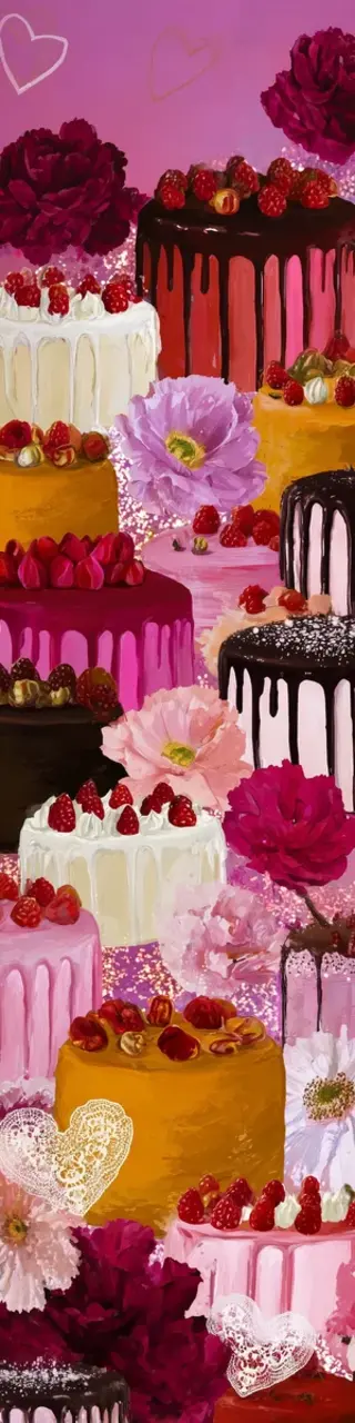 Free printable dripped icing cakes bookmark