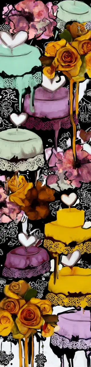 Free printable dripping floral birthday cakes bookmark