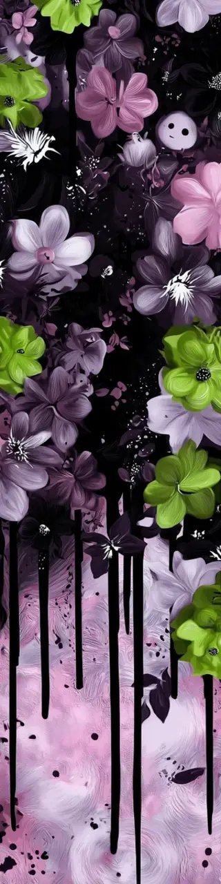 Free printable dripping floral purple bookmark