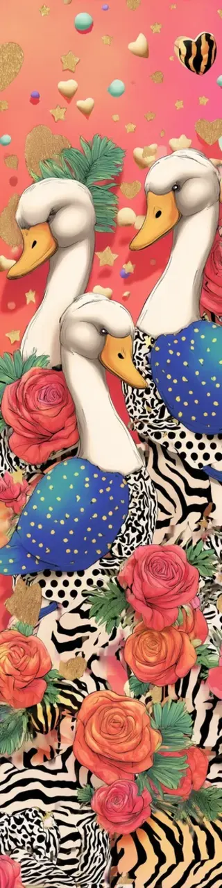 Free printable ducks on zebra print bookmark