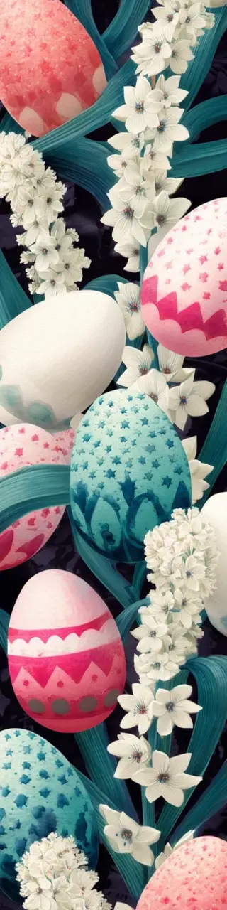 Free printable Easter eggs with thin floral bookmark