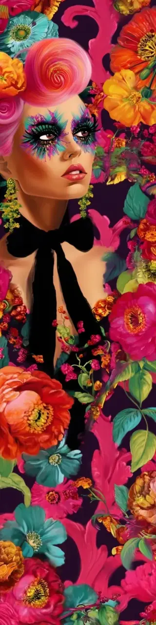 Free printable colorful floral beauty bookmark