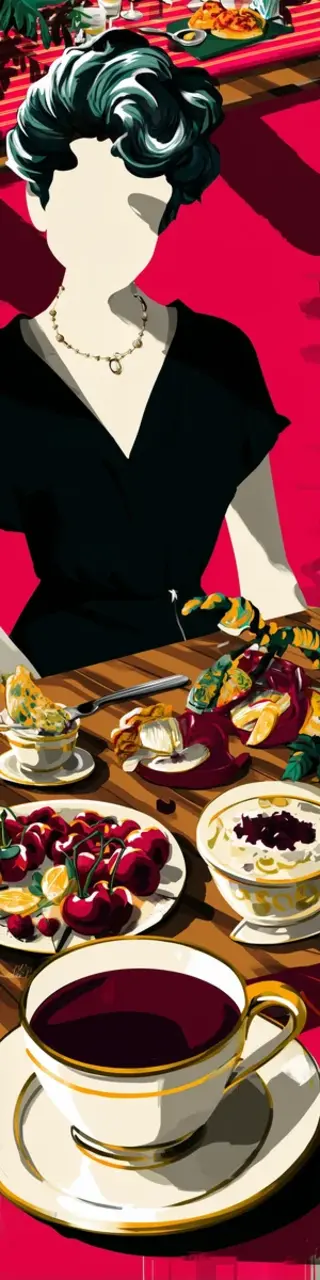 Free printable faceless at the table with coffee bookmark